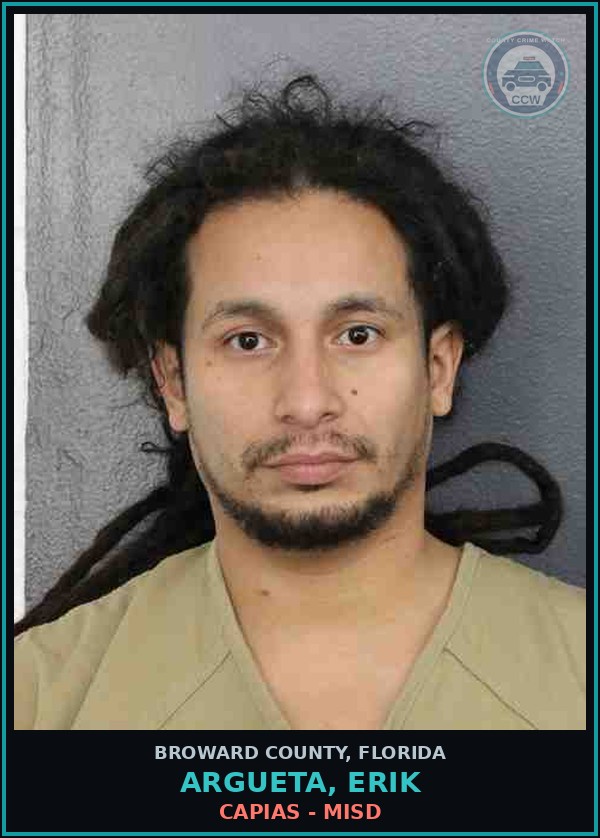 Booking mugshot of ARGUETA, ERIK in Broward County