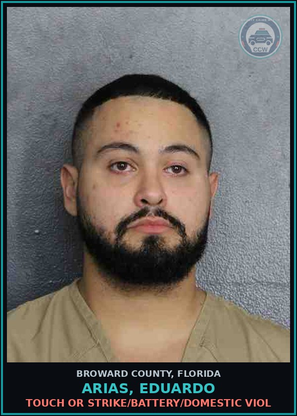 Booking mugshot of ARIAS, EDUARDO in Broward County