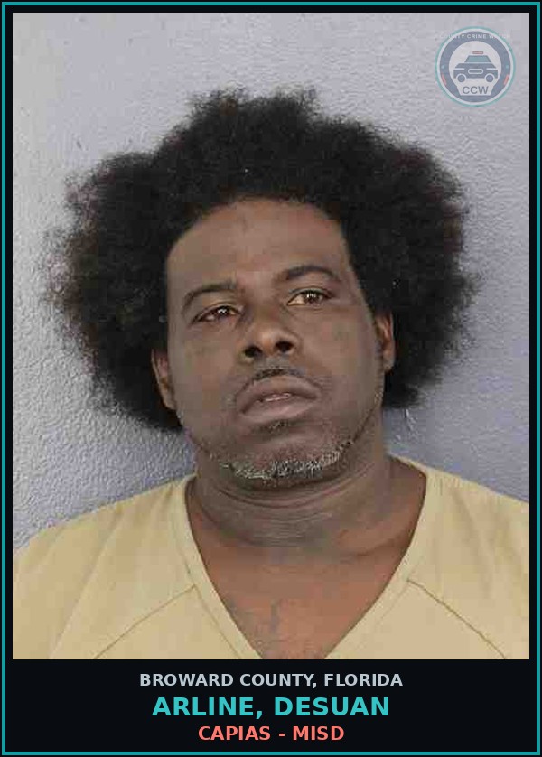 Booking mugshot of ARLINE, DESUAN in Broward County