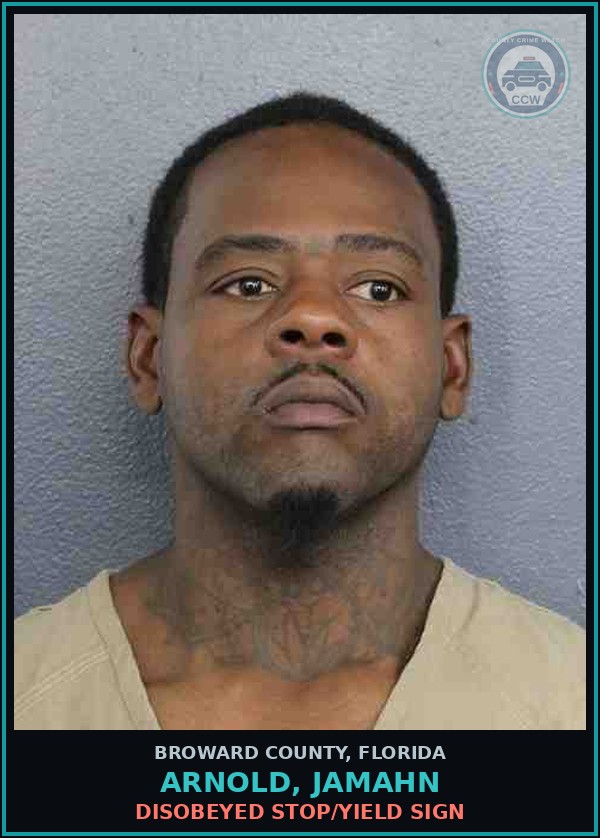 Booking mugshot of ARNOLD, JAMAHN in Broward County