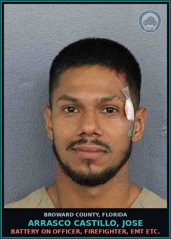 Booking mugshot of ARRASCO CASTILLO, JOSE in Broward County