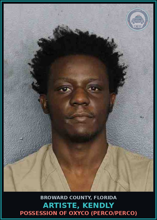 Booking mugshot of ARTISTE, KENDLY in Broward County