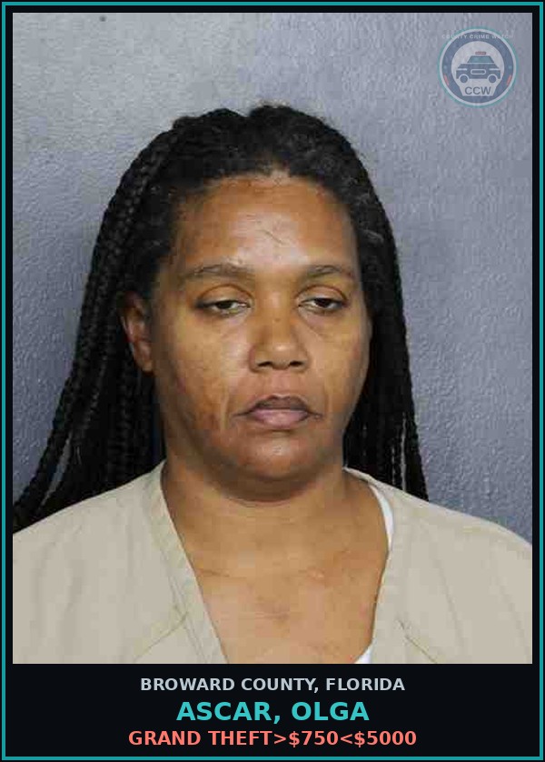 Booking mugshot of ASCAR, OLGA in Broward County