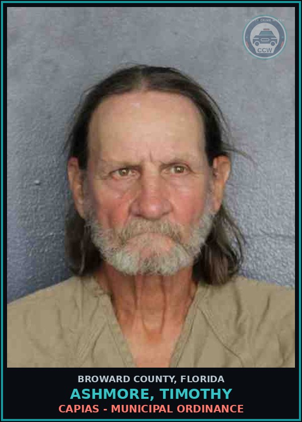 Booking mugshot of ASHMORE, TIMOTHY in Broward County