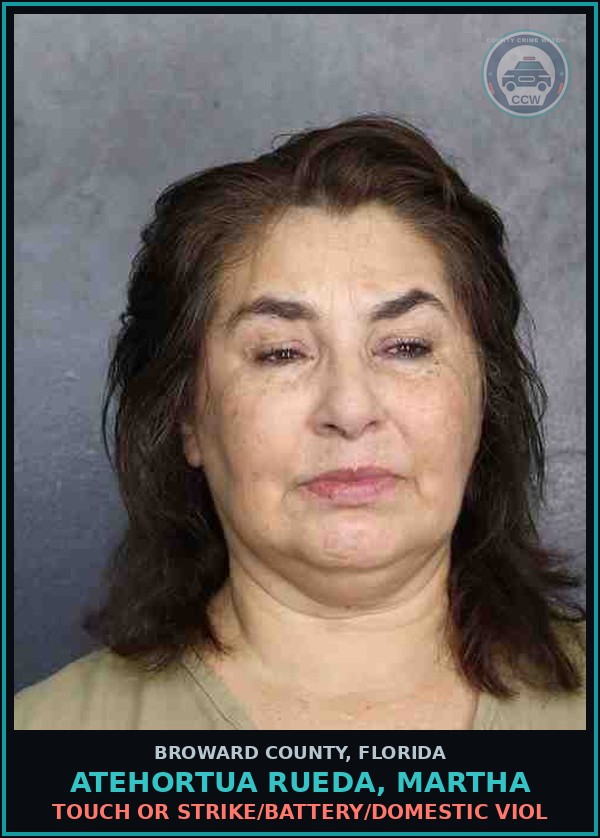 Booking mugshot of ATEHORTUA RUEDA, MARTHA in Broward County