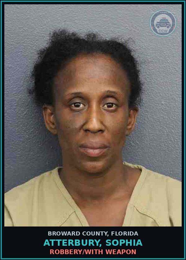 Booking mugshot of ATTERBURY, SOPHIA in Broward County