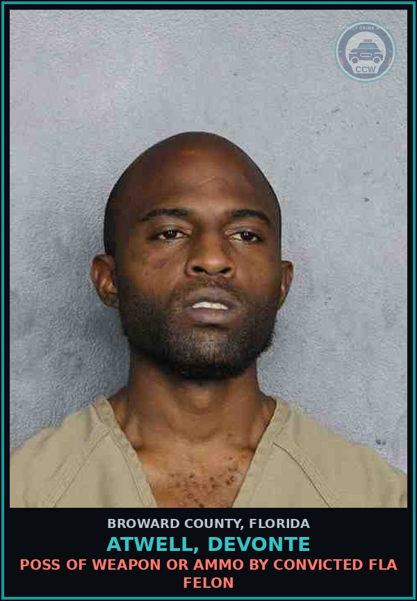 Booking mugshot of ATWELL, DEVONTE in Broward County