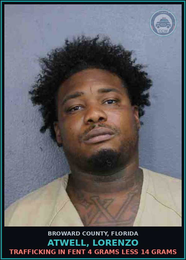 Booking mugshot of ATWELL, LORENZO in Broward County