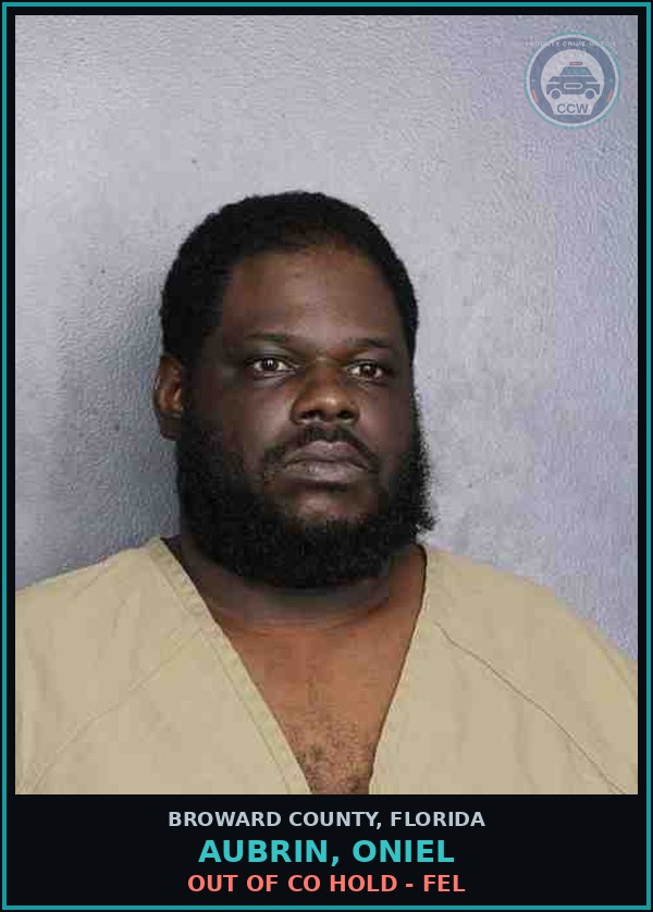 Booking mugshot of AUBRIN, ONIEL in Broward County