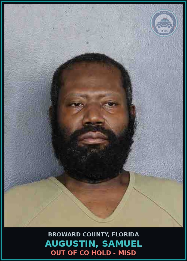 Booking mugshot of AUGUSTIN, SAMUEL in Broward County