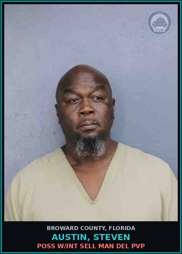 Booking mugshot of AUSTIN, STEVEN in Broward County