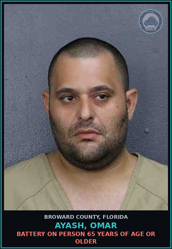 Booking mugshot of AYASH, OMAR in Broward County