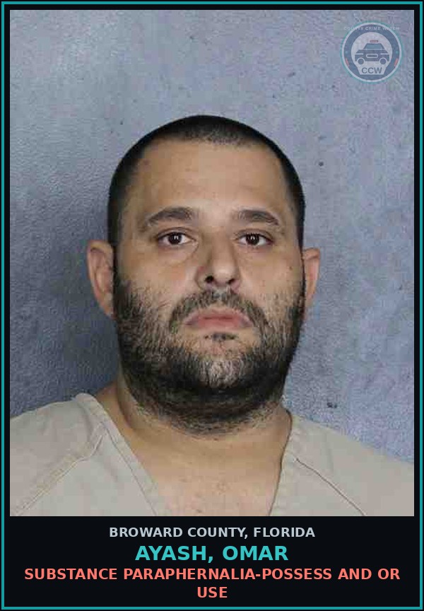 Booking mugshot of AYASH, OMAR in Broward County