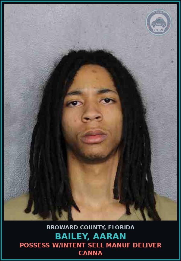 Booking mugshot of BAILEY, AARAN in Broward County