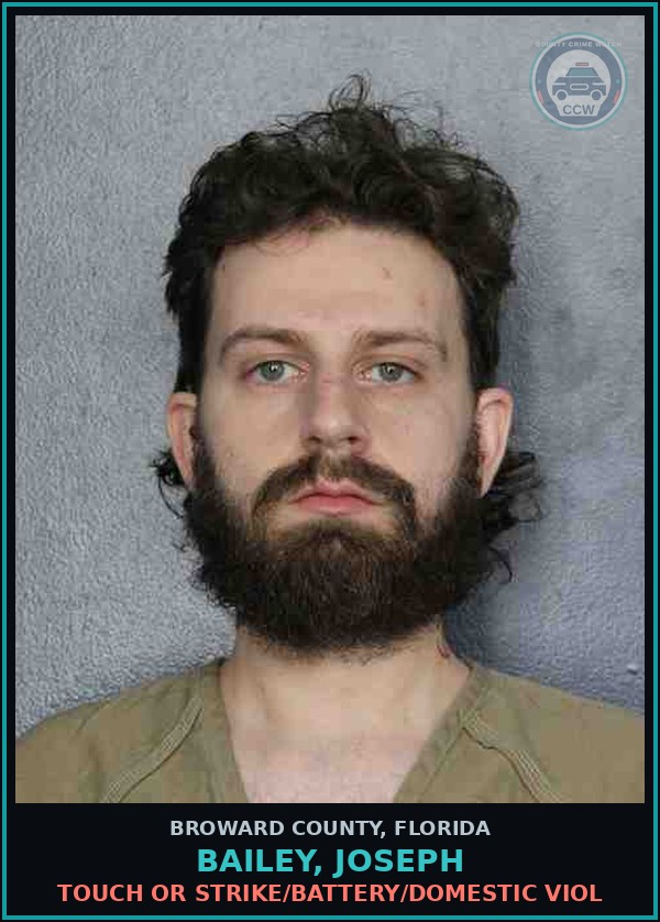Booking mugshot of BAILEY, JOSEPH in Broward County
