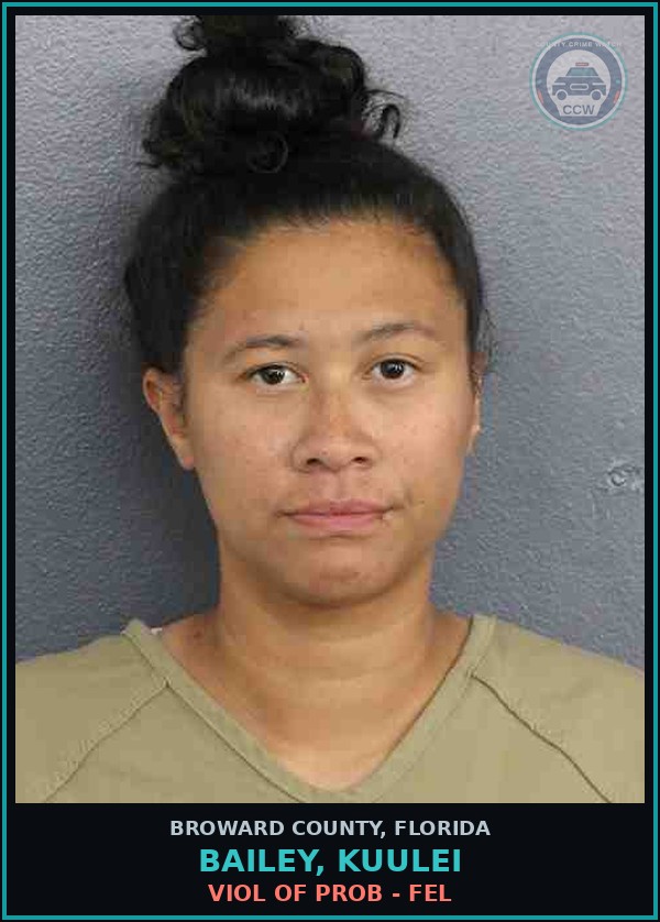 Booking mugshot of BAILEY, KUULEI in Broward County