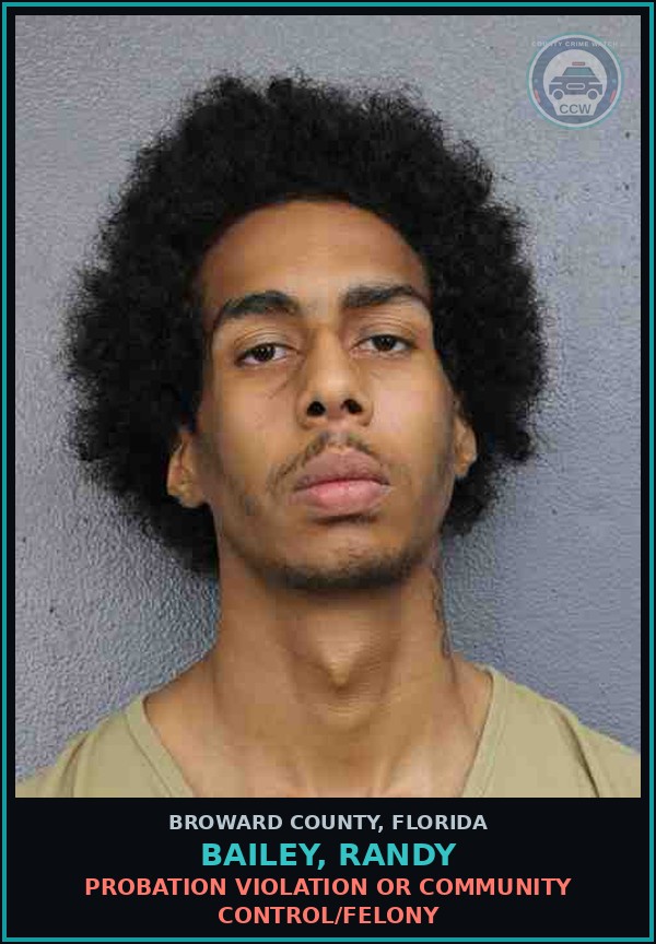 Booking mugshot of BAILEY, RANDY in Broward County