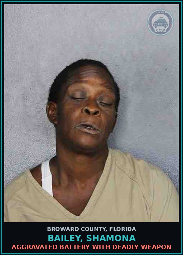 Booking mugshot of BAILEY, SHAMONA in Broward County