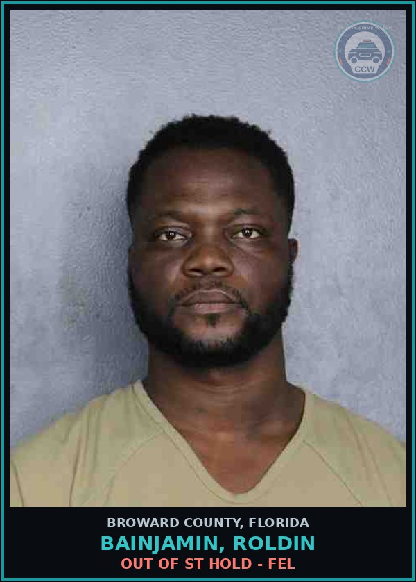 Booking mugshot of BAINJAMIN, ROLDIN in Broward County