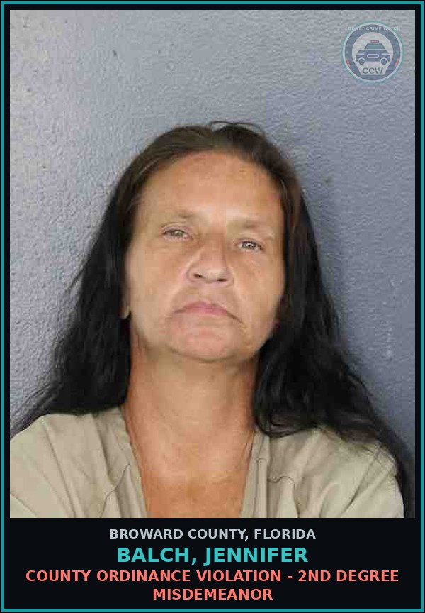 Booking mugshot of BALCH, JENNIFER in Broward County