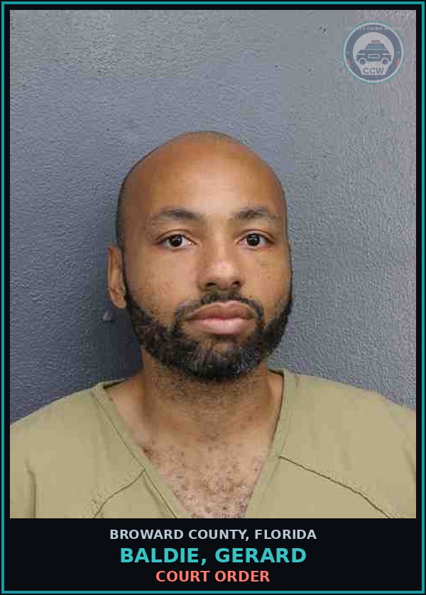 Booking mugshot of BALDIE, GERARD in Broward County