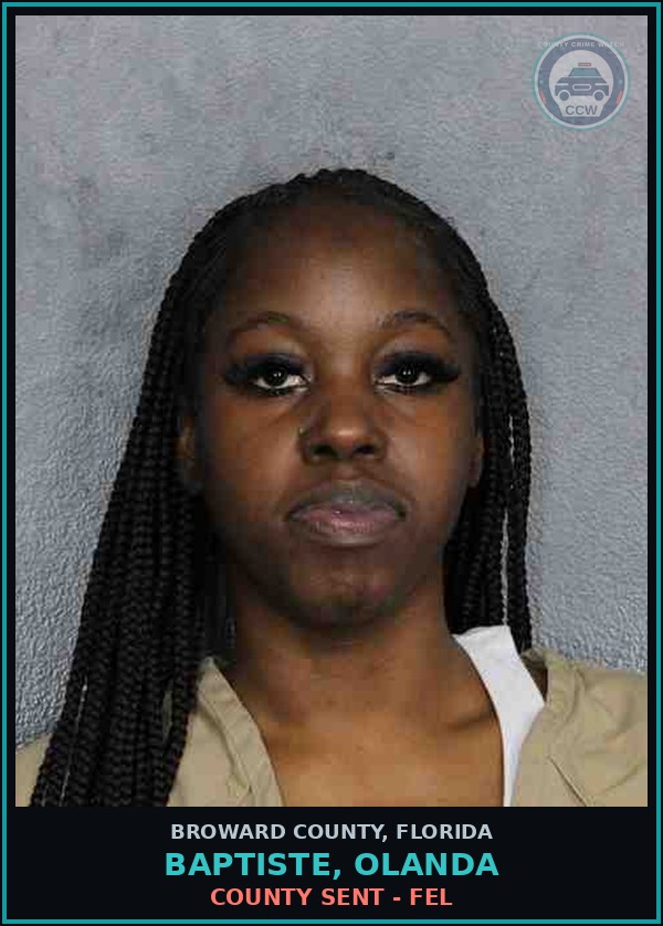 Booking mugshot of BAPTISTE, OLANDA in Broward County