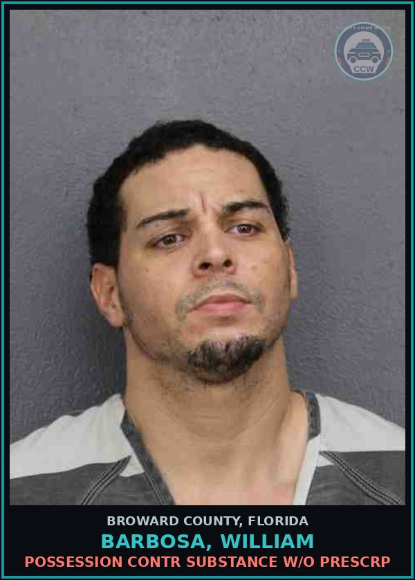 Booking mugshot of BARBOSA, WILLIAM in Broward County