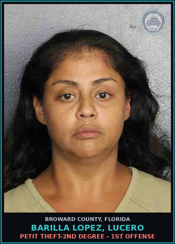 Booking mugshot of BARILLA LOPEZ, LUCERO in Broward County