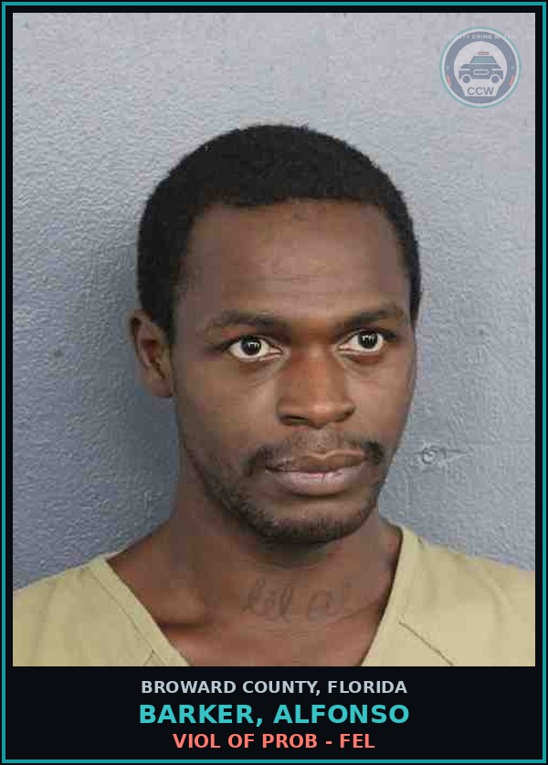 Booking mugshot of BARKER, ALFONSO in Broward County