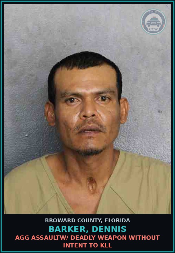 Booking mugshot of BARKER, DENNIS in Broward County
