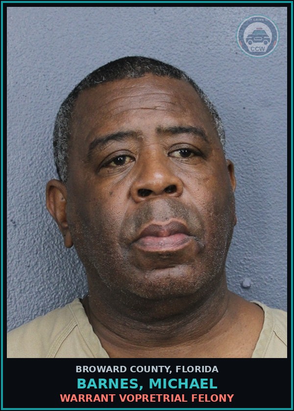 Booking mugshot of BARNES, MICHAEL in Broward County