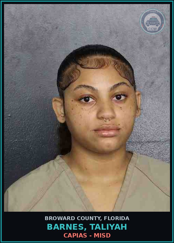 Booking mugshot of BARNES, TALIYAH in Broward County