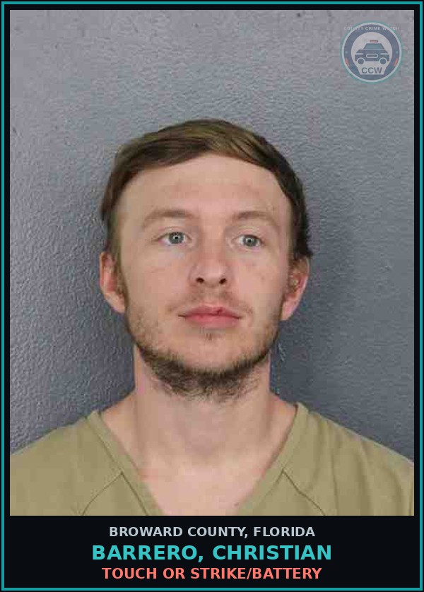Booking mugshot of BARRERO, CHRISTIAN in Broward County