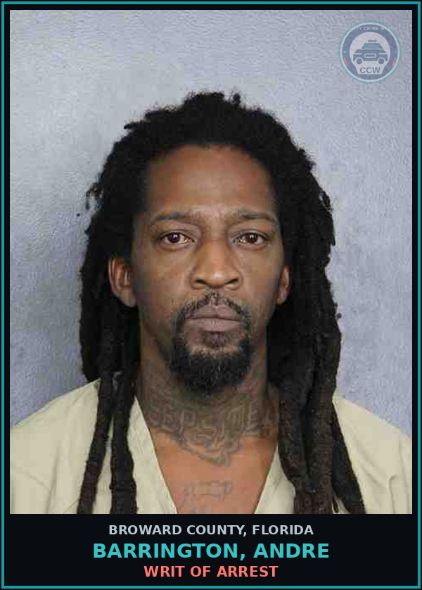 Booking mugshot of BARRINGTON, ANDRE in Broward County