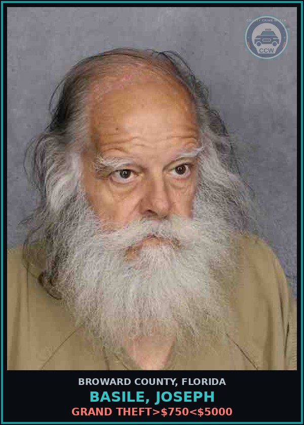 Booking mugshot of BASILE, JOSEPH in Broward County