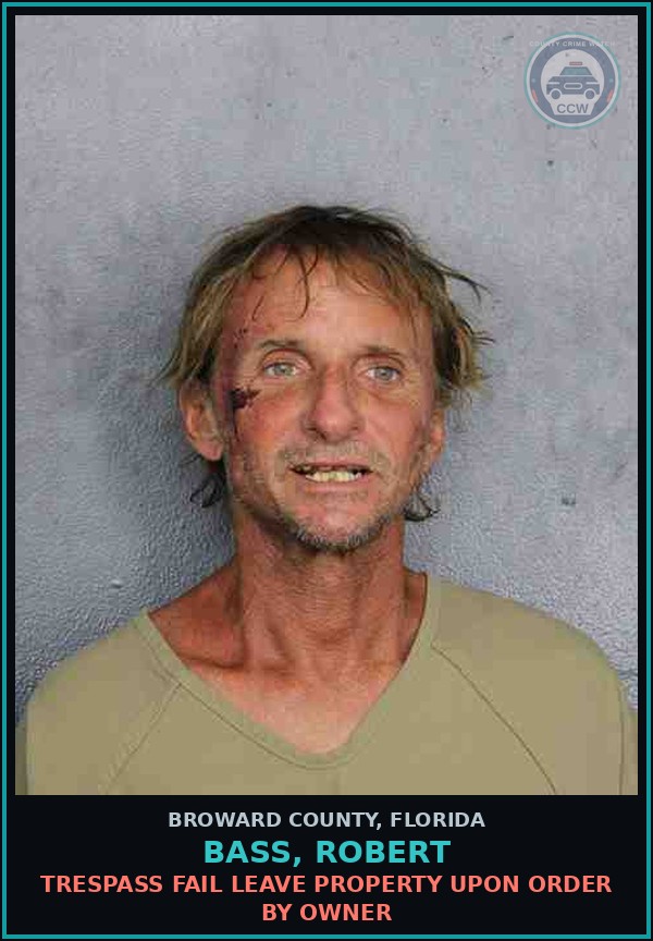 Booking mugshot of BASS, ROBERT in Broward County