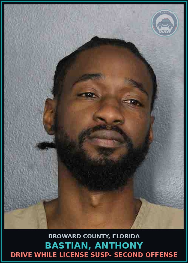Booking mugshot of BASTIAN, ANTHONY in Broward County