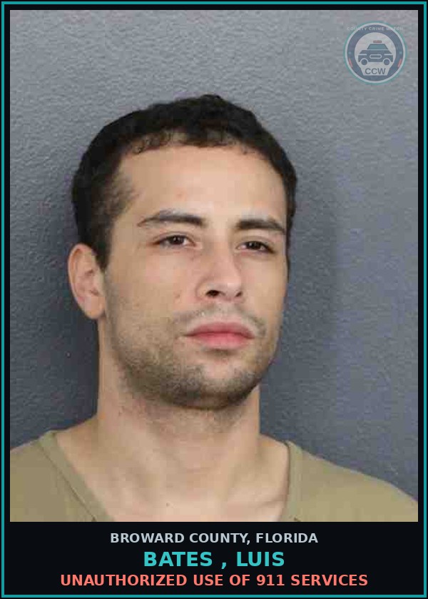 Booking mugshot of BATES , LUIS in Broward County