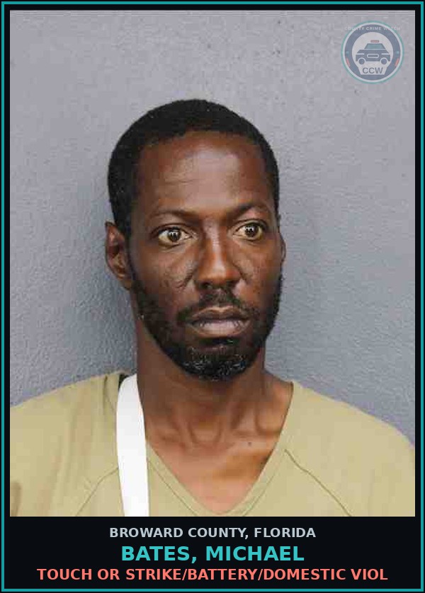 Booking mugshot of BATES, MICHAEL in Broward County
