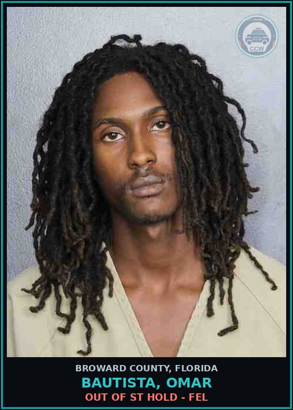 Booking mugshot of BAUTISTA, OMAR in Broward County