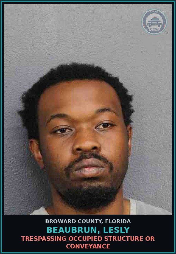 Booking mugshot of BEAUBRUN, LESLY in Broward County