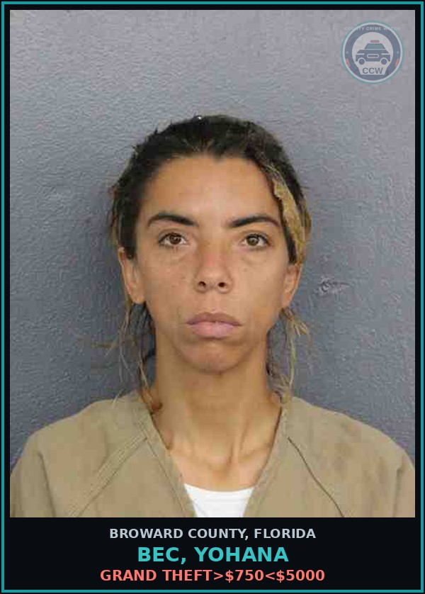 Booking mugshot of BEC, YOHANA in Broward County
