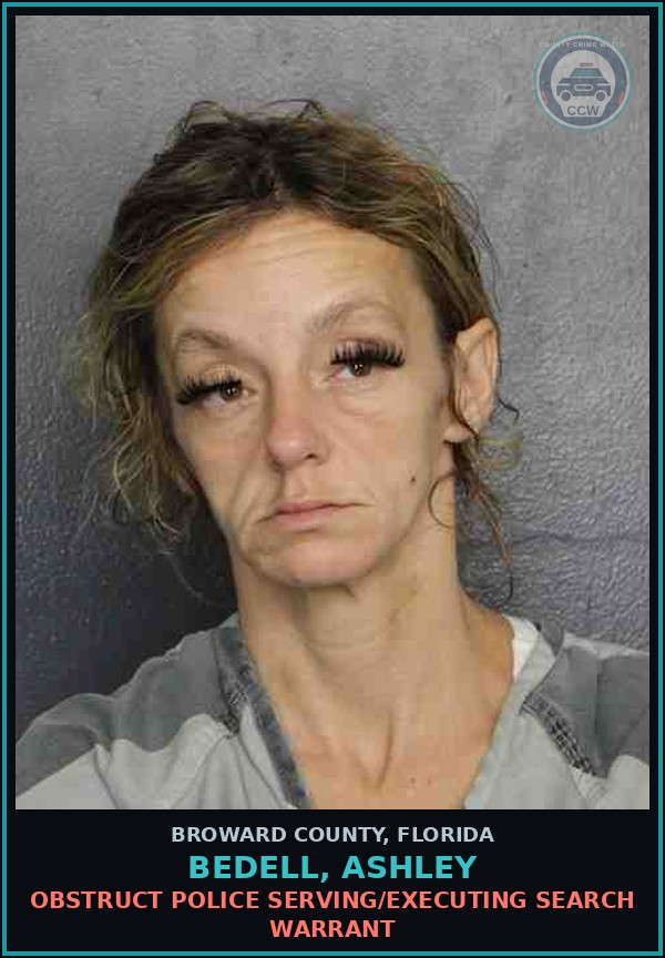 Booking mugshot of BEDELL, ASHLEY in Broward County