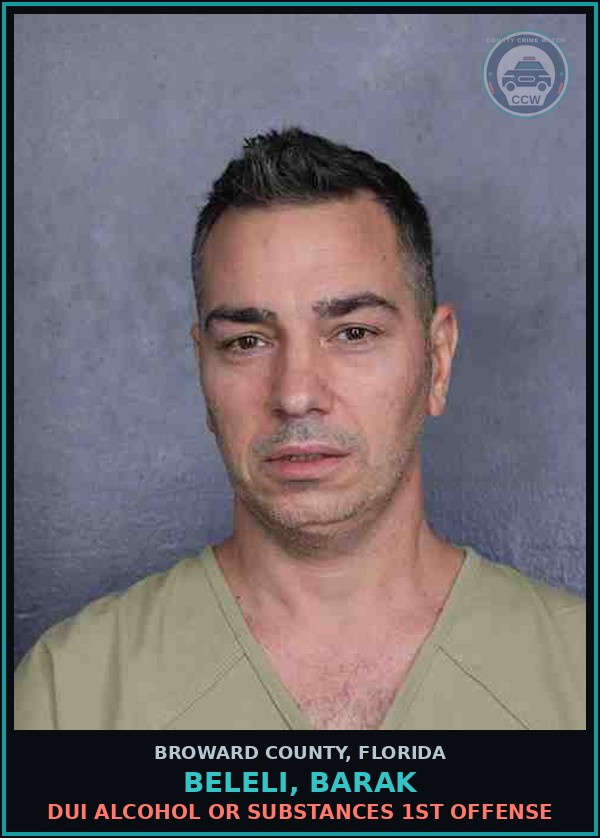 Booking mugshot of BELELI, BARAK in Broward County