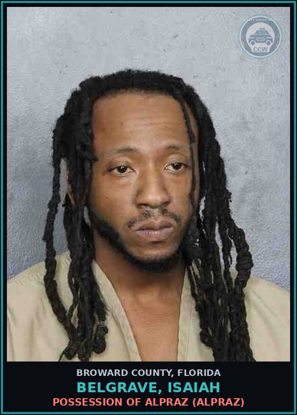 Booking mugshot of BELGRAVE, ISAIAH in Broward County