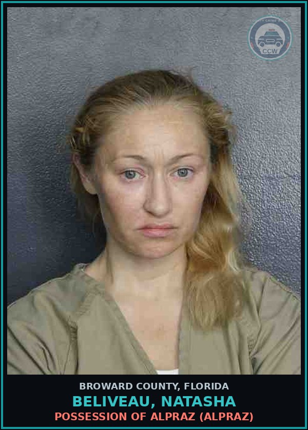 Booking mugshot of BELIVEAU, NATASHA in Broward County