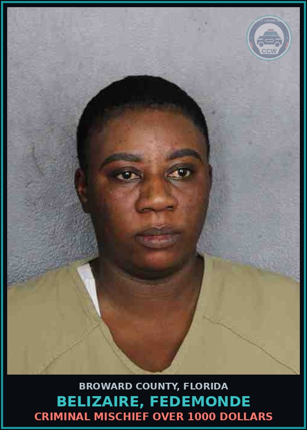 Booking mugshot of BELIZAIRE, FEDEMONDE in Broward County