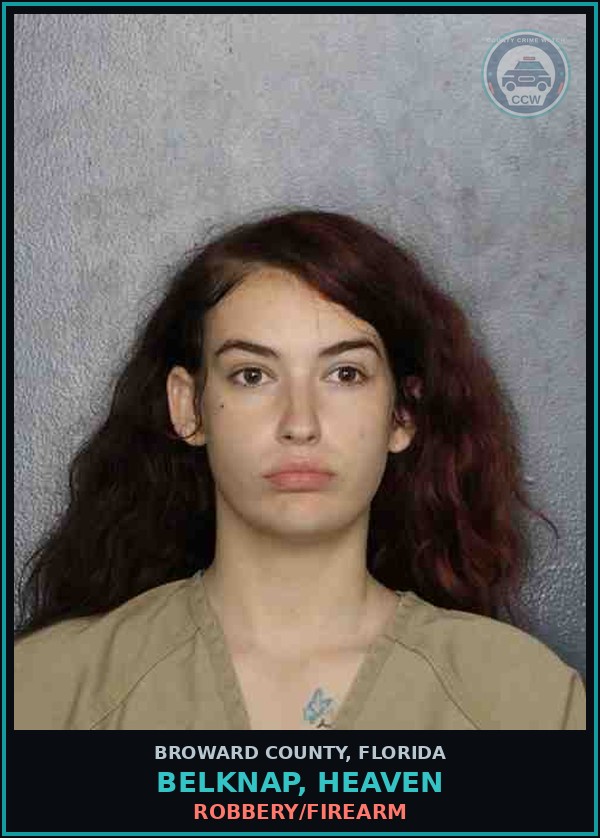 Booking mugshot of BELKNAP, HEAVEN in Broward County