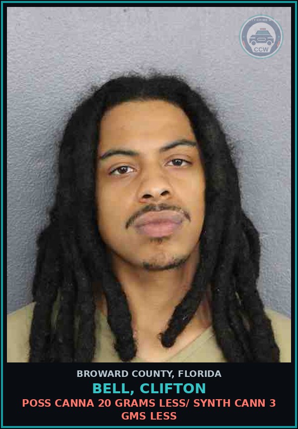 Booking mugshot of BELL, CLIFTON in Broward County