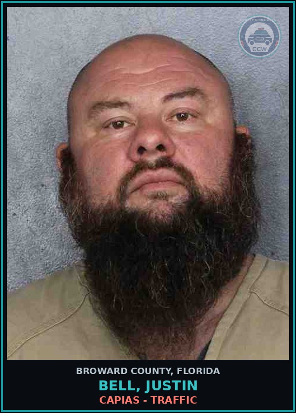 Booking mugshot of BELL, JUSTIN in Broward County
